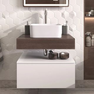 Тумба подвесная без столешницы Velvex Unit tp.UNI.50.1Y белый глянец, 50 см